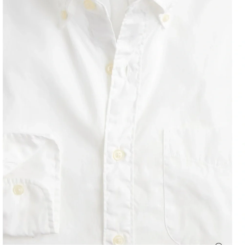 J Crew Slim Secret Wash Cotton Poplin Shirt White Button Down Mens Size XL